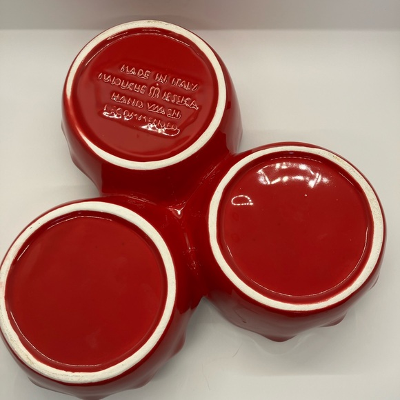 Maioliche Jessica Ceramic 3 Compartment Snack Bowl - Picture 7 of 12